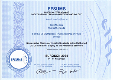 Gert Weijers wins the EFSUMB Best Paper Award
